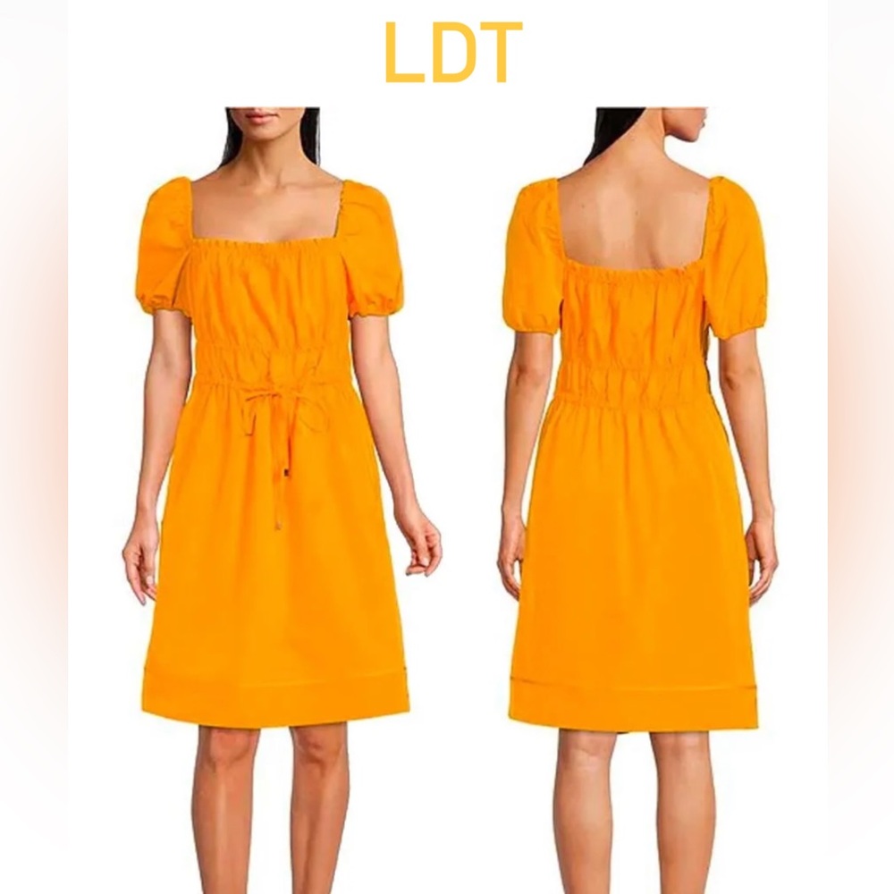LDT Womens Elastic Off Shoulder Drawstring Shift Dress Mango
 Size 8
